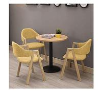 KG7HQRP Set tavolo e sedia 3 personalità semplice 60 cm soggiorno cucina decorazione creativa casa caffetteria ufficio sala riunioni (colore: grigio) (giallo chiaro)