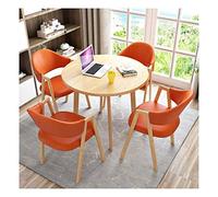 KG7HQRP Set tavolo e sedie da soggiorno studio appartamento soggiorno sala da pranzo occidentale cucina tavolo da pranzo e sedia (colore: giallo) (arancione)