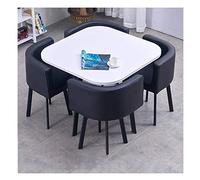 KG7HQRP Set tavolo e sedie per il tempo libero, ufficio, sala conferenze, negoziazione, reception, 90 cm, tavolo quadrato, casa soggiorno (colore: verde) (nero)