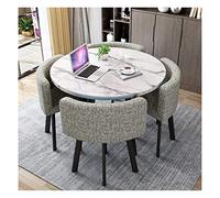 KG7HQRP Soggiorno cucina tavolo per il tempo libero tavolo nordico e sedia combinazione 1 tavolo e 4 sedie tavolo moderno minimalista reception (colore: verde) (grigio chiaro)