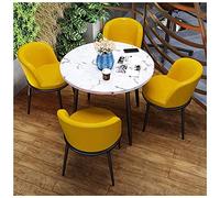 KG7HQRP Tavoli e sedie per combinazione negozio di tè lounge negozio di abbigliamento biblioteca ufficio scacchi camera da letto business 4 sedie in pelle (colore: viola) (giallo)