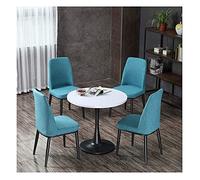 KG7HQRP Tavoli e sedie per negoziare piccolo tavolo rotondo caffetteria casual semplice negozio di tè ristorante balcone negozio di tè panetteria pasticceria (colore: blu Dimensioni: 70 cm) (blu 80 cm