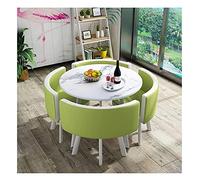 KG7HQRP Tavoli e sedie per negozio di tè, pasticceria, pasticceria, stile semplice e moderno, 4 sedie, sala ricevimenti, centro ricreativo, sala espositiva (colore: verde) (verde chiaro)
