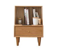 KG7HQRP Tavolino da caffè in rovere con cassetti, design a 2 piani, comodino, tavolino da divano, tavolino portaoggetti, consolle, tavolo per telefono