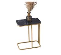 KG7HQRP Tavolino da salotto in metallo, ripiano a 2 piani, tavolino da snack e tavolino da caffè, per divano comodino (colore: nero)