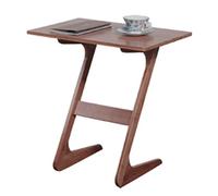 KG7HQRP Tavolino in legno massello a forma di Z per soggiorno, tavolino da caffè, tavolino da caffè, supporto per computer portatile, comodino, 50 x 35 x 60 cm