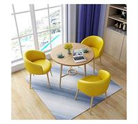 KG7HQRP Tavolo da pranzo e sedia combinazione cucina soggiorno 1 tavolo 3 sedie design moderno tavolo per il tempo libero caffetteria (colore: giallo)