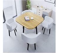 KG7HQRP Tavolo da ricevimento sedia combinazione tavolo e sedia set 1 tavolo 4 sedie balcone soggiorno cucina ufficio sala riunioni salotto (colore: rotondo bianco+verde) (tavolo quadrato bianco)