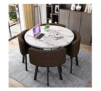 KG7HQRP Tavolo da soggiorno cucina tempo libero tavolo nordico e sedia combinazione 1 tavolo e 4 sedie moderno tavolo da reception minimalista (colore: marrone Dimensioni: 80 cm/31 pollici) (marrone