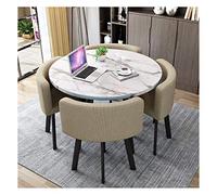 KG7HQRP Tavolo da soggiorno cucina tempo libero tavolo nordico e sedia combinazione 1 tavolo e 4 sedie tavolo moderno minimalista reception (colore: marrone Dimensioni: 80 cm/31 pollici) (Kaki 90 cm)