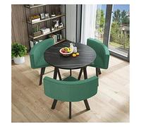 KG7HQRP Tavolo moderno nordico per il tempo libero 80 cm imitazione marmo tavolo rotondo soggiorno cucina tavolo da pranzo set 4 pezzi (colore: grigio) (verde)