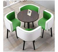 KG7HQRP Tavolo quattro sedie caffetteria latte tè negozio tempo libero salone di bellezza cinema ufficio sala riunioni (colore: bianco + rosso) (bianco + verde)