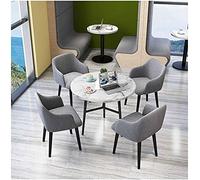 KG7HQRP Tavolo rotondo per hotel, sala reception, salotto, tavolo nordico e sedia, combinazione stile retrò, ufficio, biblioteca, caffetteria (colore: grigio chiaro)