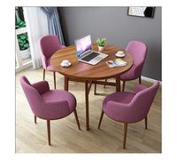 KG7HQRP Tavolo rotondo piccolo spazio tavolo da pranzo tavoli e sedie da balcone per negozio di tè pasticceria caffetteria negozio di abbigliamento (colore: beige) (viola)