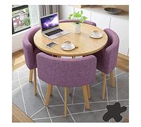 KG7HQRP Tavolo rotondo piccolo spazio tavolo da pranzo tavolo da ufficio e sedia per combinazione sala studio sala da tè biblioteca hotel (colore: grigio) (viola)