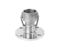 KGBHSCTTIE 304 Stainless Steel Quick Coupling C Type with Flange PN10 Female Quick Connection Oil Pipe Handle Type Quick Connection Oil Pipe(with flange-DN15)
