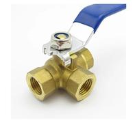 KGBHSCTTIE Hardware 1/4" 3/8" 1/2" 3/4" 1" BSP Female Thread Full Port T-Port Three Way Brass Ball Valve Connector for Water Oil Air Gas Pipe Joint(3/8")