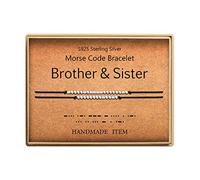 KGBNCIE Regali ispiratori per le donne, braccialetti divertenti da donna, braccialetti Morse Code Regali per amici, 7 inch, Seta argentata, Agata