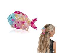 KGCGJVB Fermaglio per capelli a forma di pesce, in acrilico, da donna, grande, accessorio per capelli da spiaggia, con presa forte, stile carino, per capelli spessi e sottili, clip ispirate all'oceano