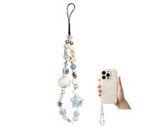 KGCGJVB Simpatico cordino per telefono per cellulare Beach Seashell Charms accessori estivi blu fatti a mano ciondoli a forma di stella marina per ragazze carino ciondolo fotocamera cordini
