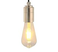 KGCRYUWED Portalampada E27, 2 pezzi, nichel satinato, alloggiamento 41 x 80 | Realizzato in alluminio resistente, design industriale vintage, adatto per interni