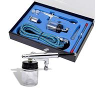 KGCRYUWED Set aerografo da 0,2/0,3/0,5 mm e contenitore in vetro per | Include valigetta degli attrezzi in plastica, pressione di esercizio 15-50 psi