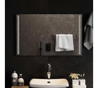 KGCRYUWED Specchio da bagno a LED, 80 x 50 cm, specchio da parete in vetro | Illuminazione a LED integrata, riflesso piatto, montaggio salvaspazio
