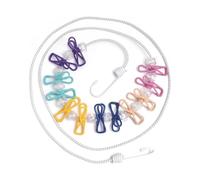 KGDUYC 1 PCS Filo Stendibiancheria da Esterno, Stendino da Campeggio Portatile, Corda da Bucato Retrattile Regolabile con 12 Clip