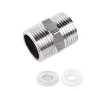 KGDUYC 1 pezzi Shower Hose Connector - Pollice Filettato Rubinetto Connettore per Tubo Doccia Nipplo Doppio in Acciaio Inox Maschio a Maschio Raccordo Filettato con Filtro e Anello in Gomma