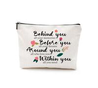 KGDUYC 1 pezzo Borsa cosmetica in lino con parole di incoraggiamento,regalo di amicizia,regalo per la migliore amica,borsa cosmetica per la sorella,borsa cosmetica piccola,regalo di devozione ragazza