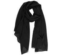 KGDUYC 1 pezzo Sciarpa da donna in chiffon, morbida come la seta e leggera come una piuma, sciarpa elegante, sciarpa da donna, sciarpa in poliestere premium, sciarpa di facile manutenzione (nero)