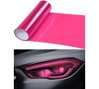 KGDUYC 1 rotolo di pellicola per fari,pellicola oscurante per fanali posteriori dell'auto,pellicola protettiva rosa,ritagliabile,autoadesiva per fari,pellicola vinilica colorata,fendinebbia(rosa)