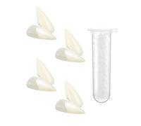 KGDUYC 12 Paia Costume da Denti da Vampiro 4 Formati Denti Falsi delle Zanne con 2 Pellet di Denti per Bomboniere per Feste Cosplay Halloween Fang Favori