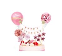 KGDUYC 12pcs Happy Birthday Decorazione per Torta, Candeline, Coriandoli Palloncino, Stelle Cuori, per Matrimonio Compleanno Baby Shower