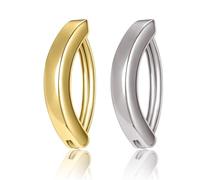 KGDUYC 14G Piercing Ombelico per Donna - Acciaio Chirurgico, con Bilanciere Inverso Curvo, Gioielli per Il Corpo (Oro,Argento)
