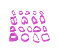 KGDUYC 18 Pezzi Kit di formine per argilla polimerica- diverse forme,per donne, orecchini,argilla polimerica, gioielli,ganci in plastica per orecchini,Per Le Donne Ragazze (rosa)