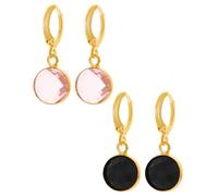 KGDUYC 2 paia di orecchini di cristallo, scintillanti orecchini di cristallo placcati oro 18 carati, gioielli, regalo per moglie, madre (15)