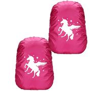 KGDUYC 2 pezzi 35L Coprizaino Antipioggia, Copri Zaino per Pioggia, Parapioggia Bambino per Zaino Reflective, Impermeabile Antipolvere Scuola per Bicycling, Escursionismo - modello di unicorno