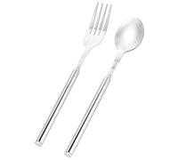 KGDUYC 2 Pezzi Cucchiaio Forchetta Estensibile- estensore per la cena,Telescopico Espandibile Forchetta Prolunga Si Estende Fino a 64cm Stoviglie stoviglie per frutta