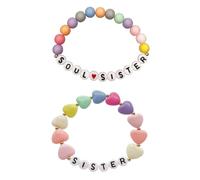 KGDUYC 2 pezzi di braccialetti dell'amicizia colorati con monogramma per ragazzi e ragazze, regalo di amicizia,adatto per regalo di festa di compleanno, ballo di fine anno,abbigliamento quotidiano