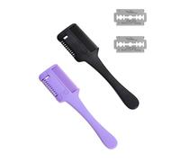 KGDUYC 2 pezzi parrucchiere pettine diradamento forbici, pettine diradamento strumenti di taglio di capelli, doppio lato taglio di capelli trimmer, capelli adulti bambini parrucchiere casa