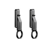 KGDUYC 2 pezzi Portachiavi per Cintura, Clip per Chiave con 4pcs Anello in Acciaio Inossidabile, Clip Portachiavi Adatto, Portachiavi Tattico per Uomini, Ufficio,Donne,Polizia e agenzie del Fuoco