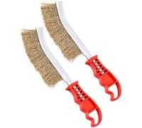 KGDUYC 2 pezzi spazzole in ottone, spazzole a filo fatte a mano, spazzole a filo con manico in ottone curvo, piccole spazzole a filo per la pulizia di ruggine, vernice e scorie di saldatura