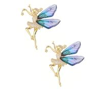 KGDUYC 2 spille da donna, bella spilla farfalla fata, spilla gioiello elegante, spilla ragazza danzante, bigiotteria, madre, migliore amica, spilla vestito donna (47)