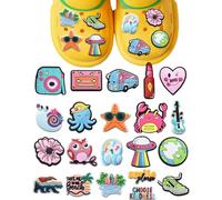 KGDUYC 20pc Accessori per Crocs - Jibbitz Charm, Ciondoli e Spilla - Decorazioni per Zoccoli Sanitari - Donna, Uomo, Bambini, Stile Estivo