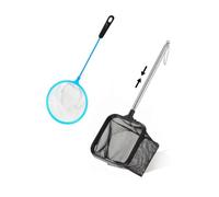 KGDUYC 2PCS Rete da Pesca per L'acquario, con manico telescopico, mini retino, a maglia fine, resistente agli strappi, per catturare piccoli pesci e gamberetti e per pulire l'acquario