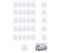 KGDUYC 30pcs Ganci Adesivi Trasparenti, Ganci Adesivi Bagno per Mensola Doccia, Impermeabili Senza Chiodi, Ganci Trasparenti Forti Senza Cuciture per Cucina Bagno Portasapone Ripiano Cestino(6 x 6cm)