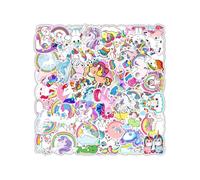 KGDUYC 50 pcs Fogli di Adesivi per Bicicletta Adesivi con Unicorno Riflettenti per Bambini Sticker Impermeabili Estetici per Moto Bici Computer Valigia Laptop Auto Telefono Casco Skateboard