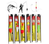 KGDUYC 6 Pezzi Galleggiante da Pesca Galleggiante galleggianti Bobbers con piombino, Lenza e Amo (5#, 7#, 9#) Galleggianti da Pesca Mare Galleggianti da Pesca Bobine Ganci Attrezzatura da Pesca
