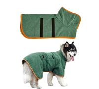 KGDUYC Accappatoio per Cani in Microfibra, Super Assorbente Regolabile Asciugamano per Animali Domestici Morbido Cappotto Bagno con Cappuccio per Asciugare Cane Dopo il Bagno (M, Verde)